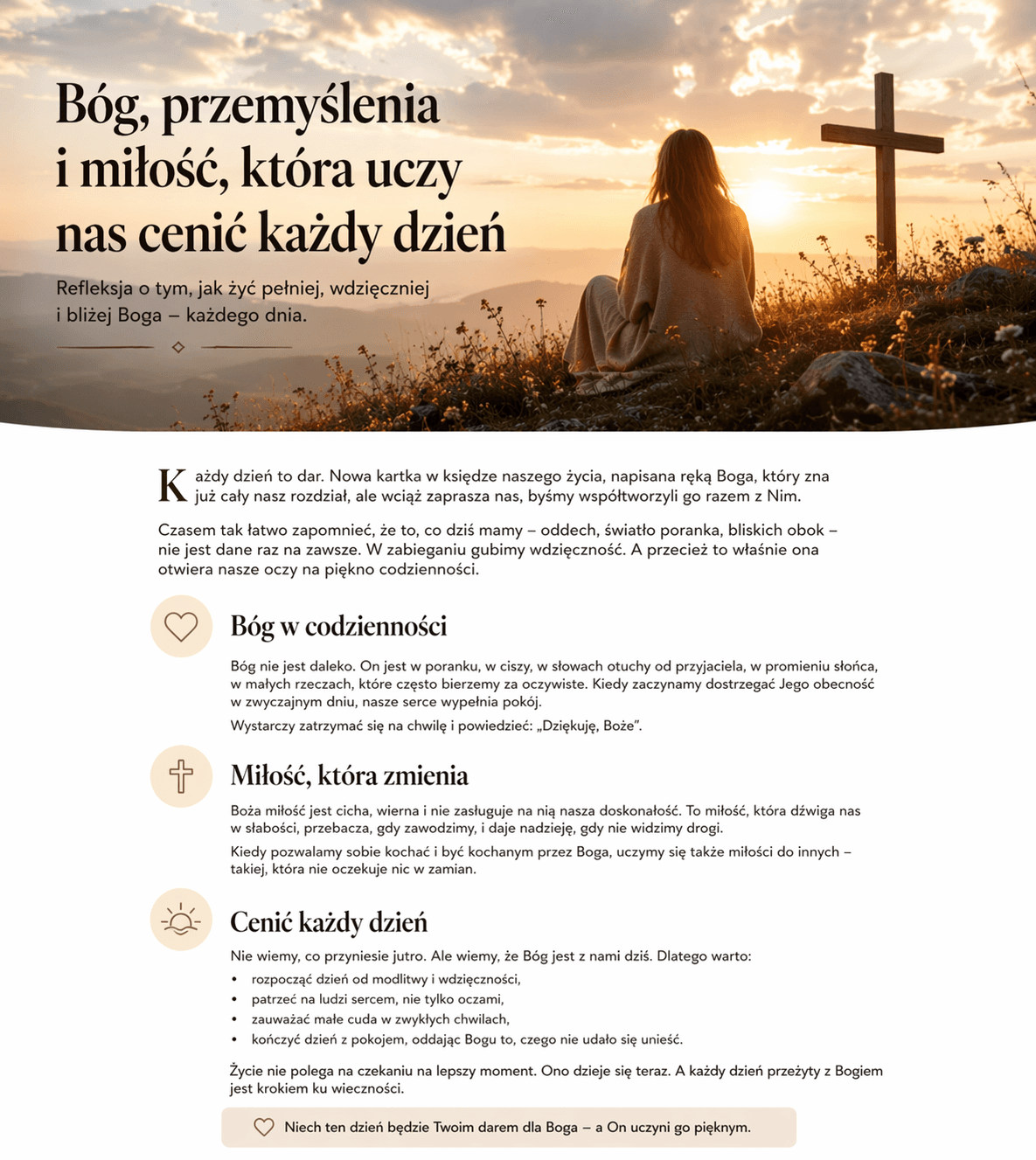 Bóg, miłość i wartość każdego dnia